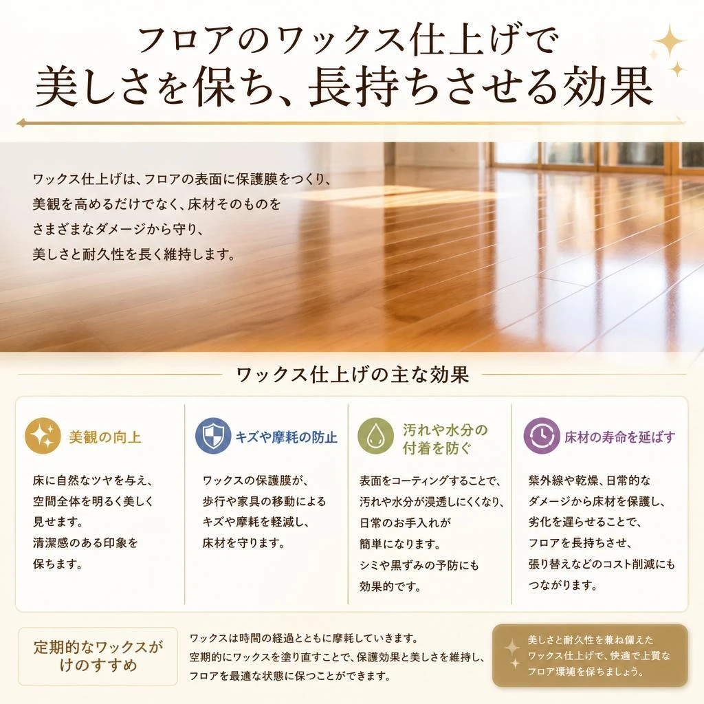 ワックス仕上げで美しさアップ