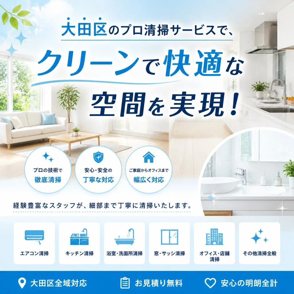 大田区のプロ清掃サービスで、クリーンで快適な空間を実現！