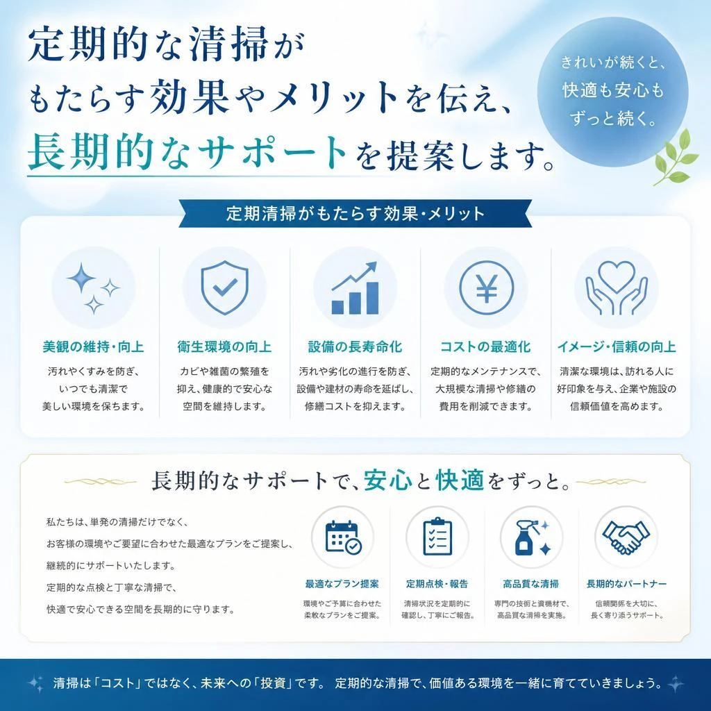 定期清掃で清潔を維持