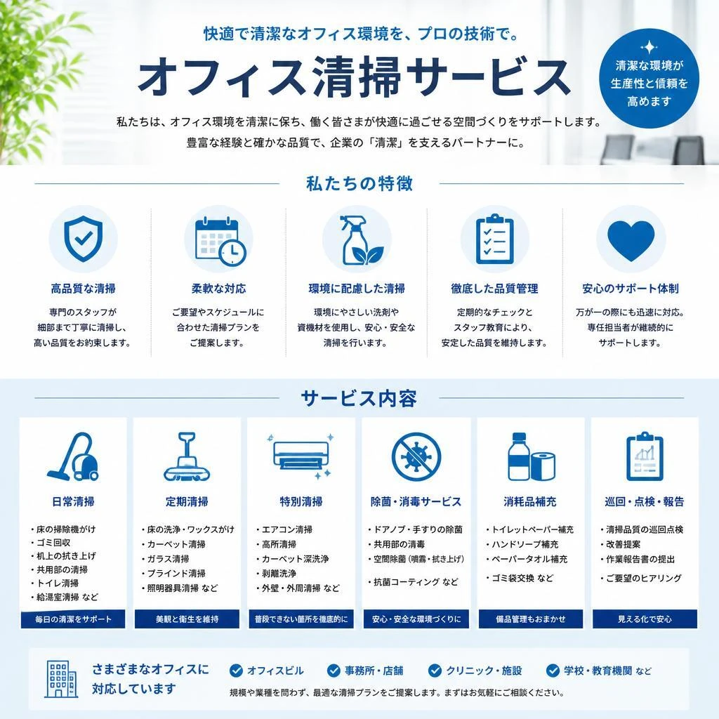 モモタビのオフィス清掃サービス