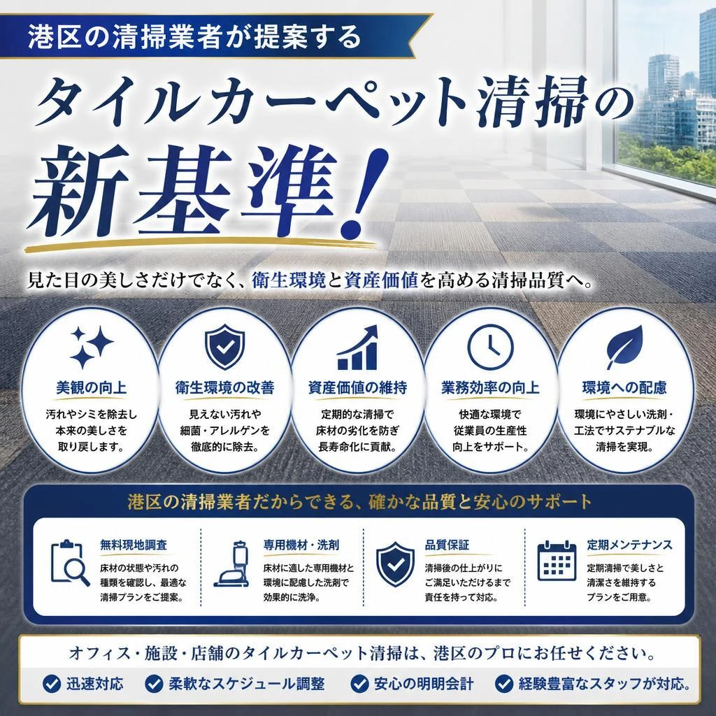 港区の清掃業者が提案するタイルカーペット清掃の新基準！
