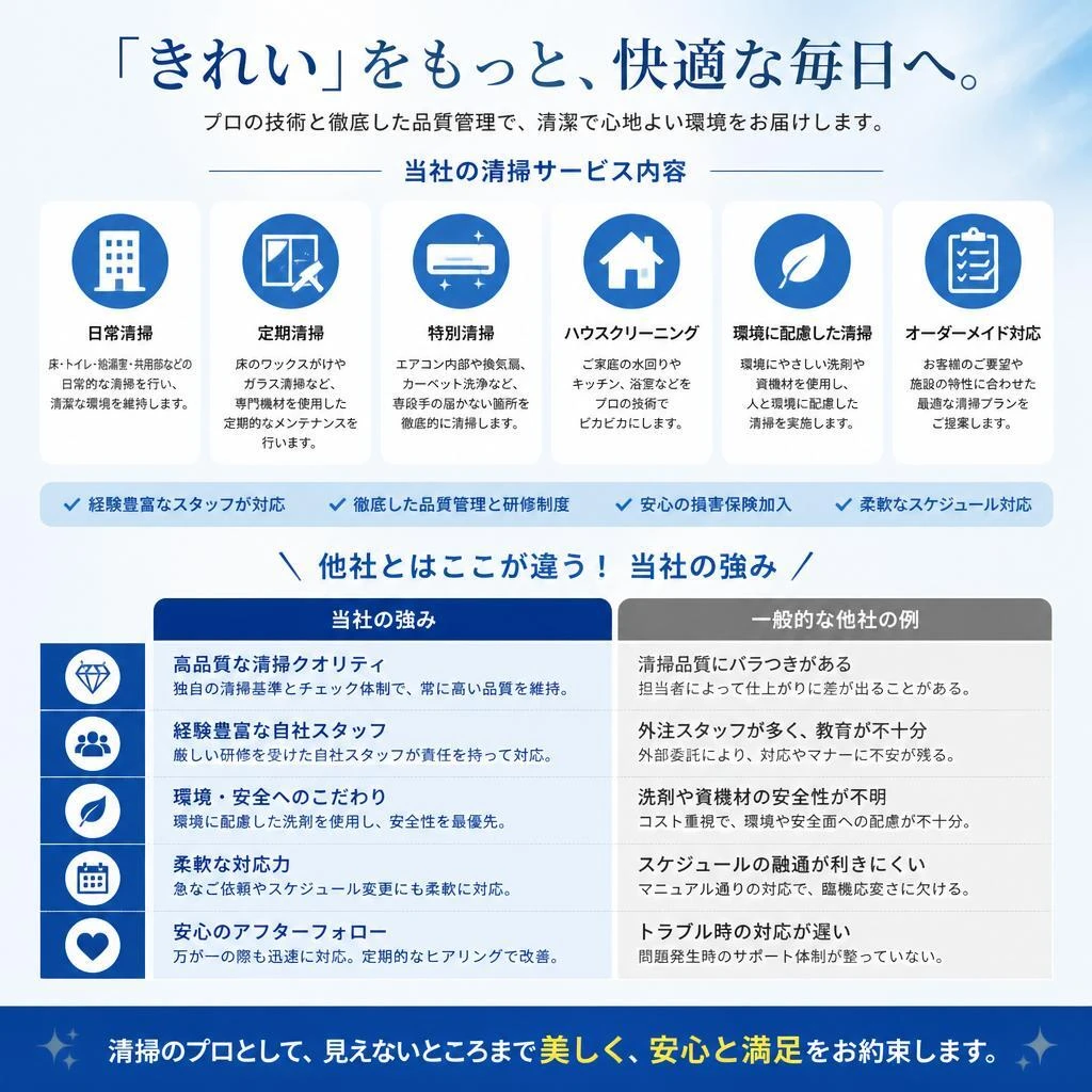 モモタビのプロフェッショナルな清掃サービス