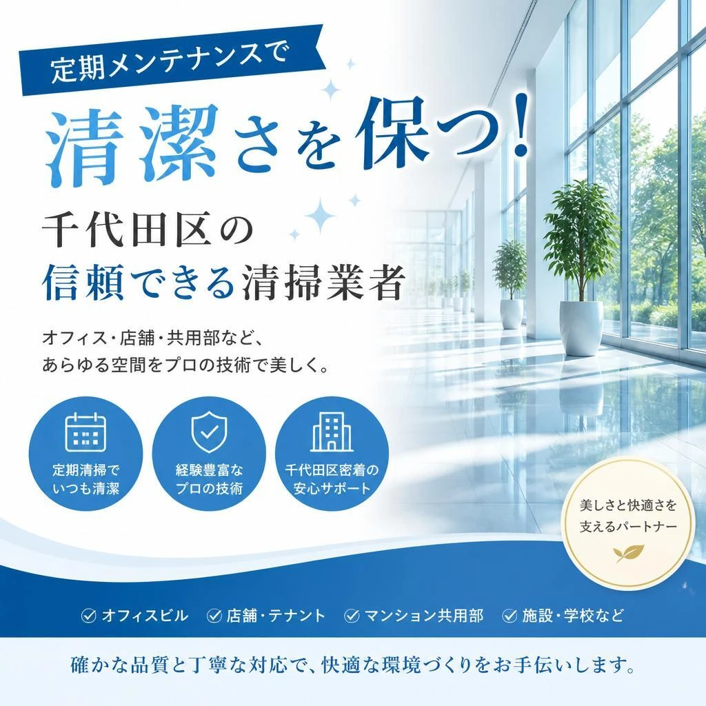 定期メンテナンスで清潔さを保つ！千代田区の信頼できる清掃業者