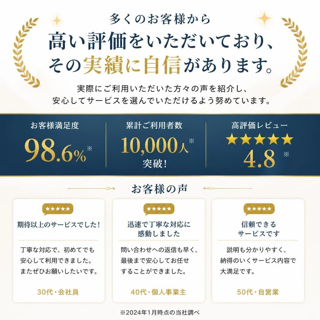 信頼の実績とお客様の声