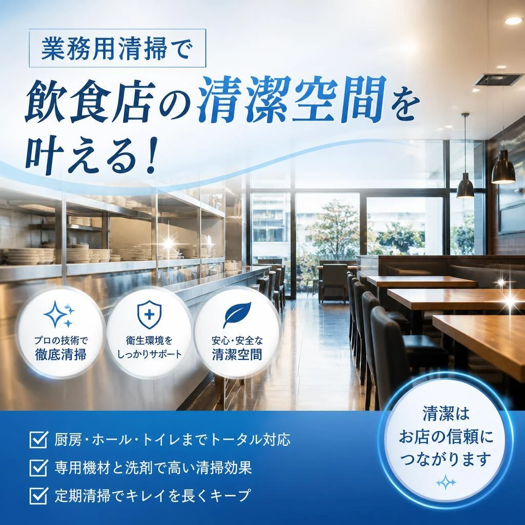 業務用清掃で飲食店の清潔空間を叶える！