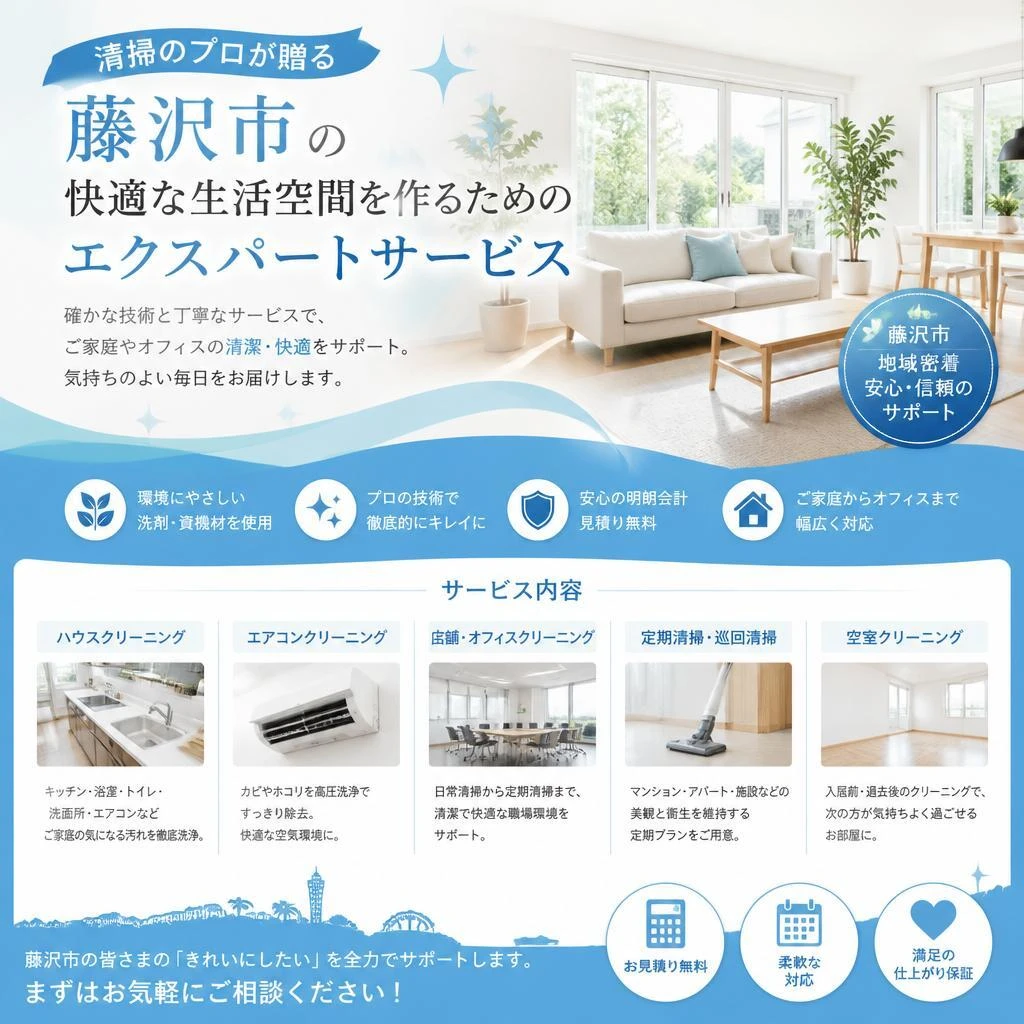 清掃のプロが贈る、藤沢市の快適な生活空間を作るためのエクスパートサービス