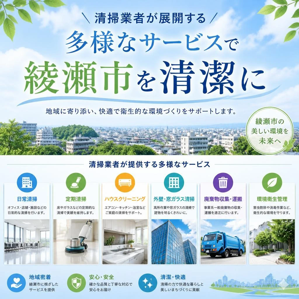 清掃業者が展開する多様なサービスで綾瀬市を清潔に
