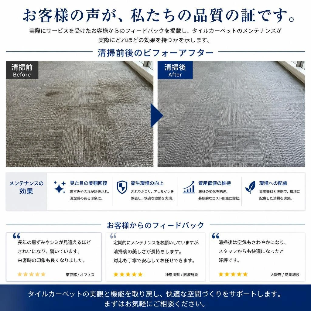 お客様の声：清掃後の変化とは？