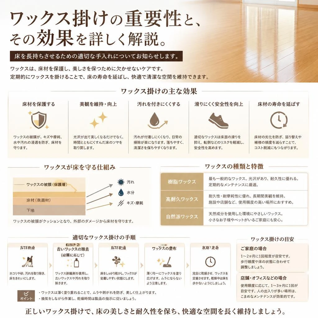 ワックス掛けで床を美しく