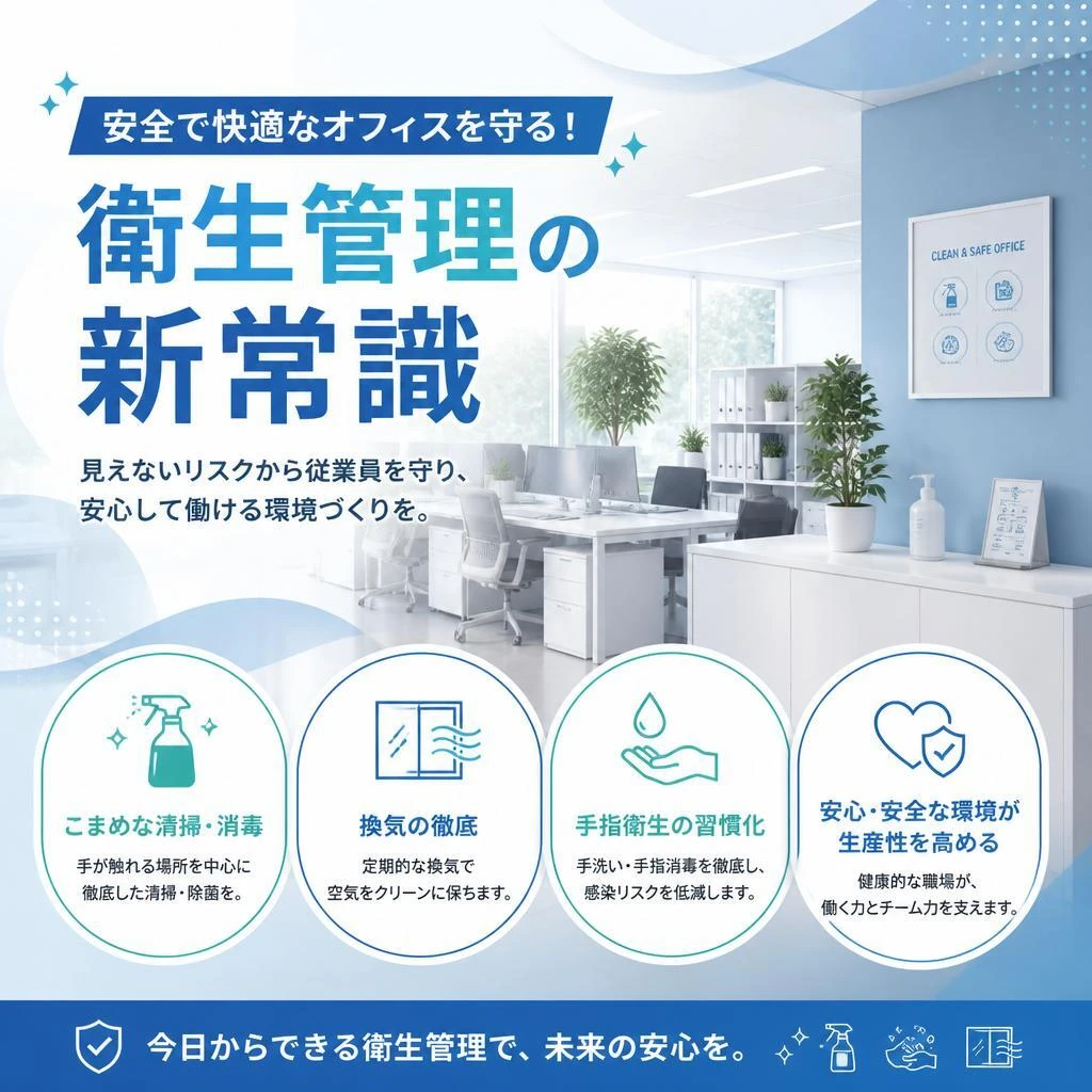 安全で快適なオフィスを守る！衛生管理の新常識