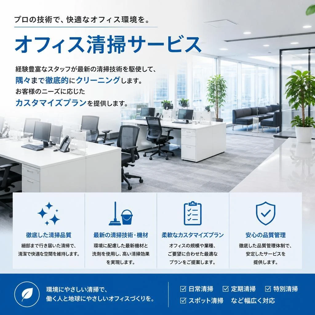 専門的なオフィス清掃サービスのご提案