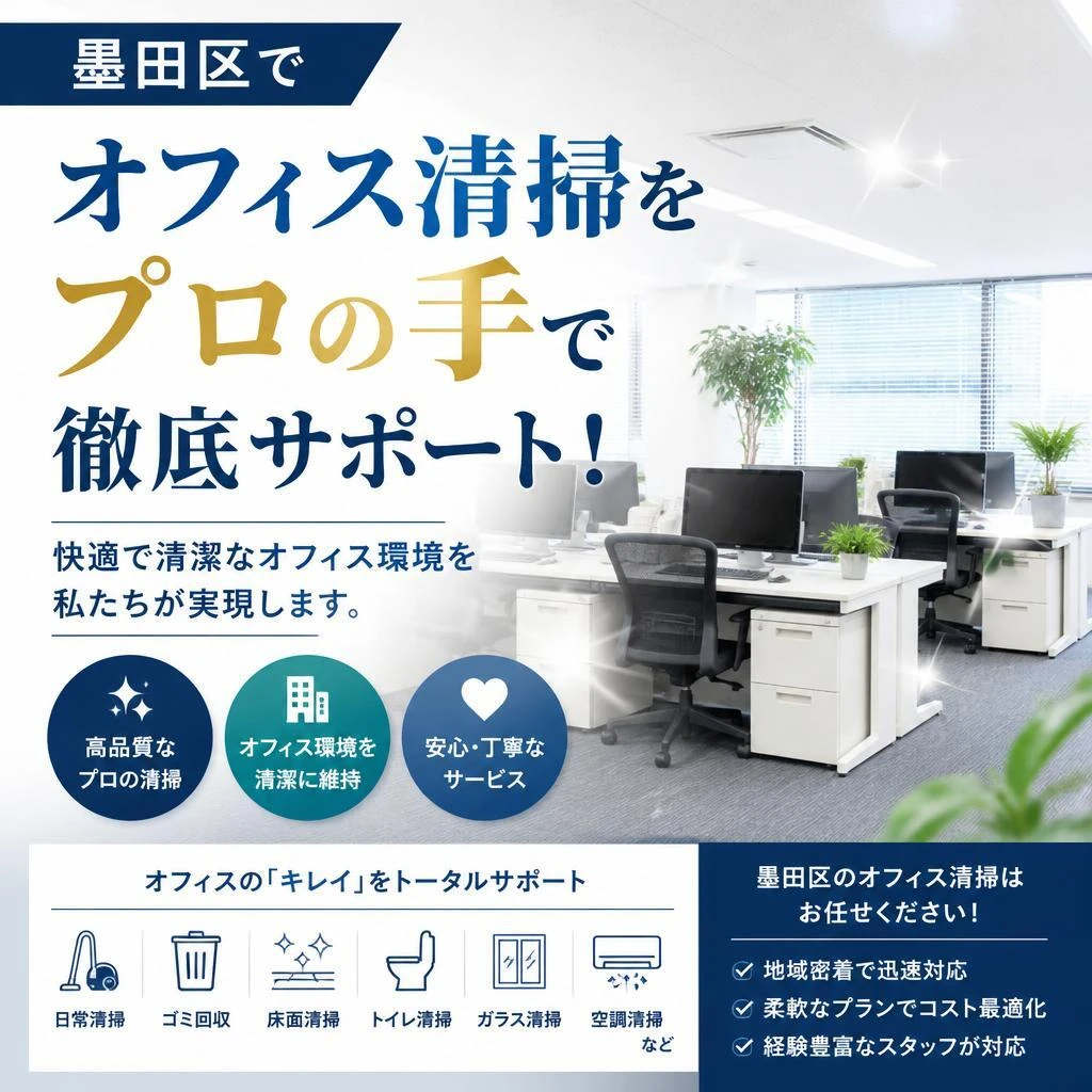 墨田区でオフィス清掃をプロの手で徹底サポート！