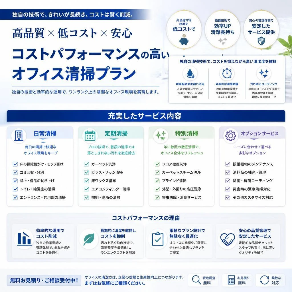 当社のオフィス清掃プラン