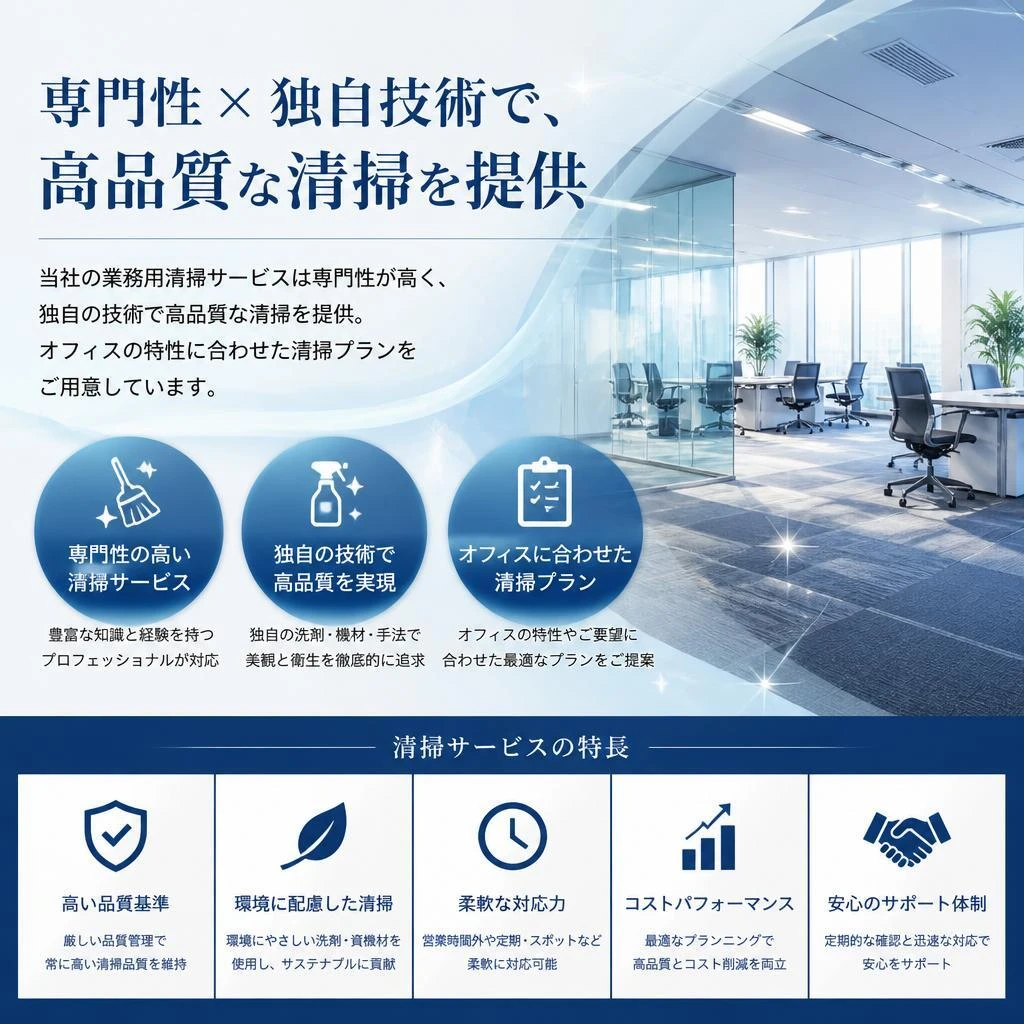 業務用清掃サービスの特長