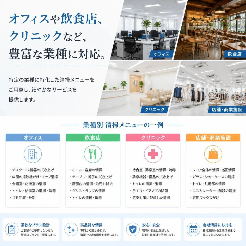 さまざまな業種に対応