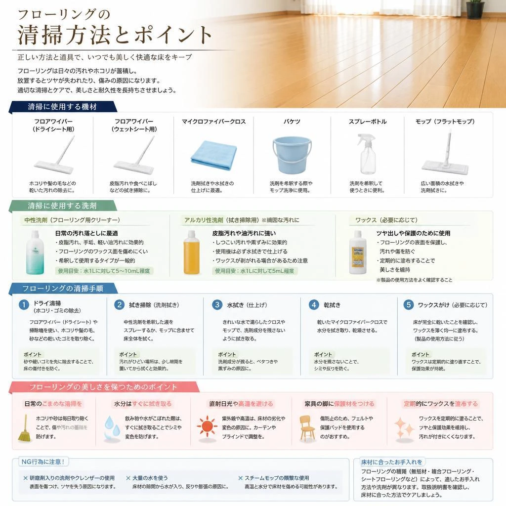 2. フローリング清掃のプロセス