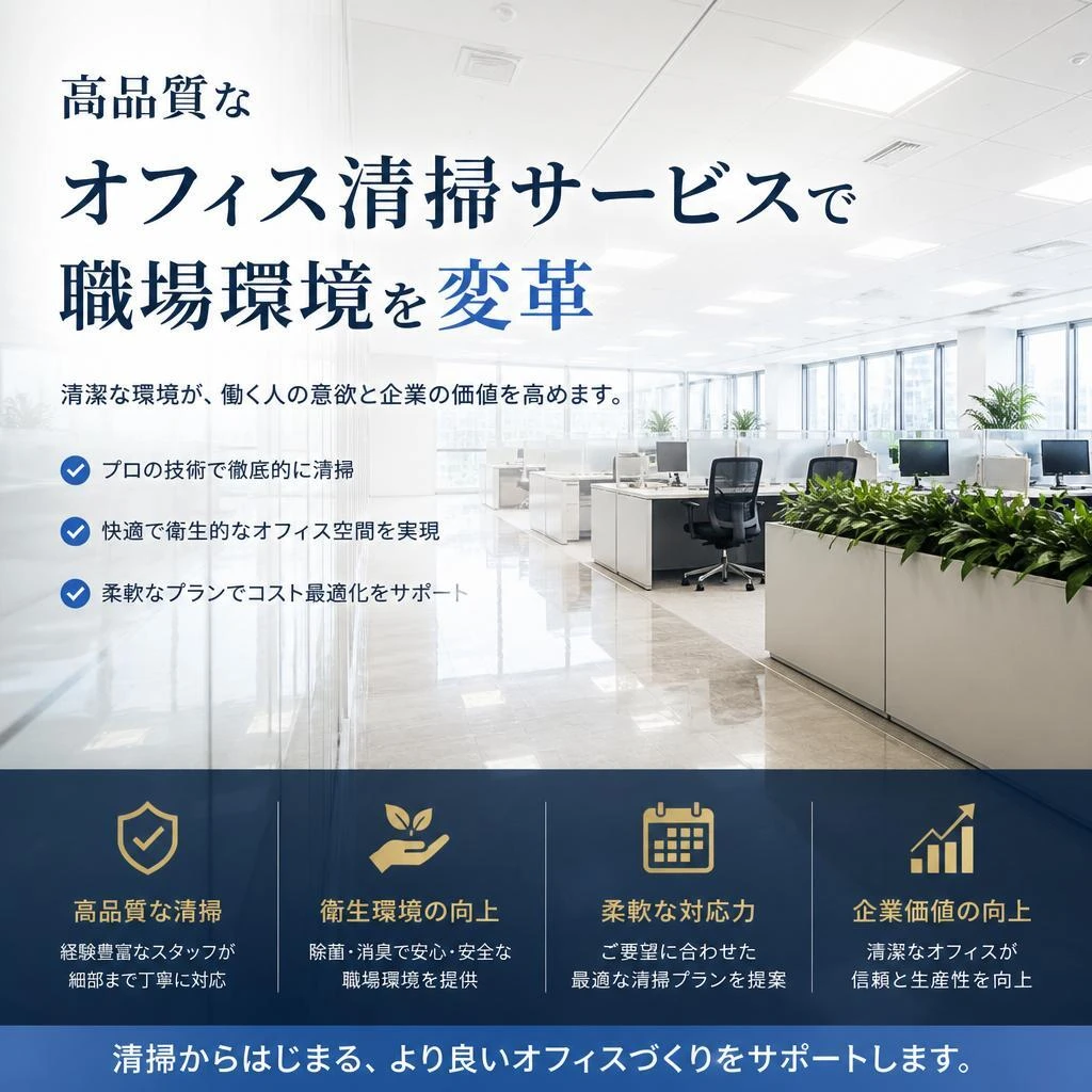 高品質なオフィス清掃サービスで職場環境を変革