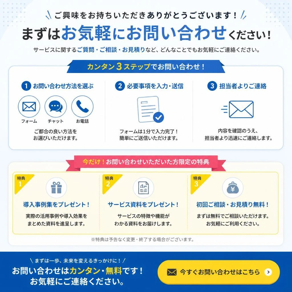 今すぐお問い合わせを！
