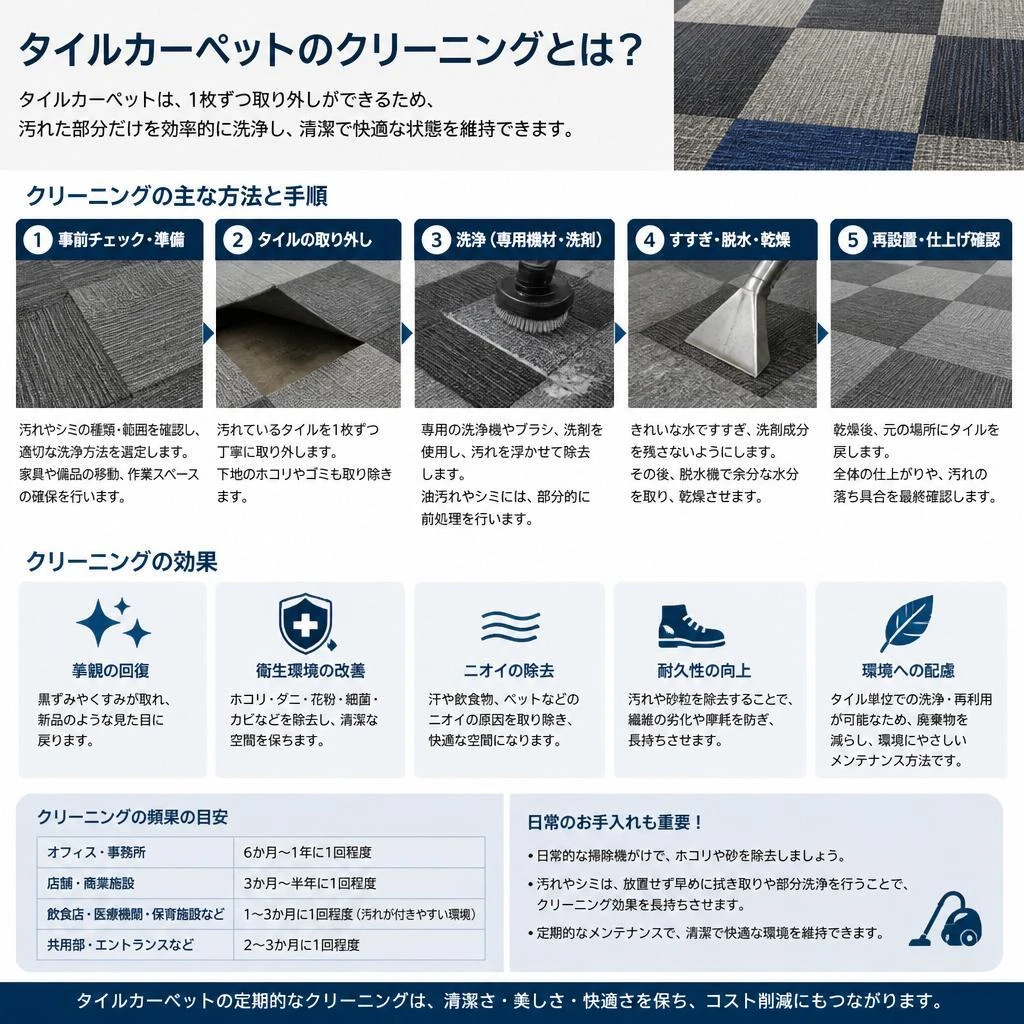 タイルカーペットクリーニングのメリット