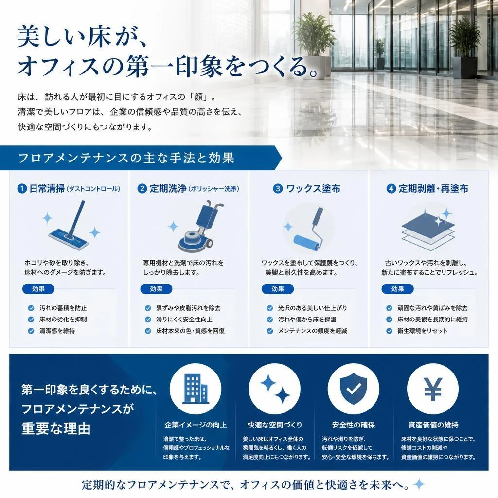 フロアメンテナンスで印象アップ