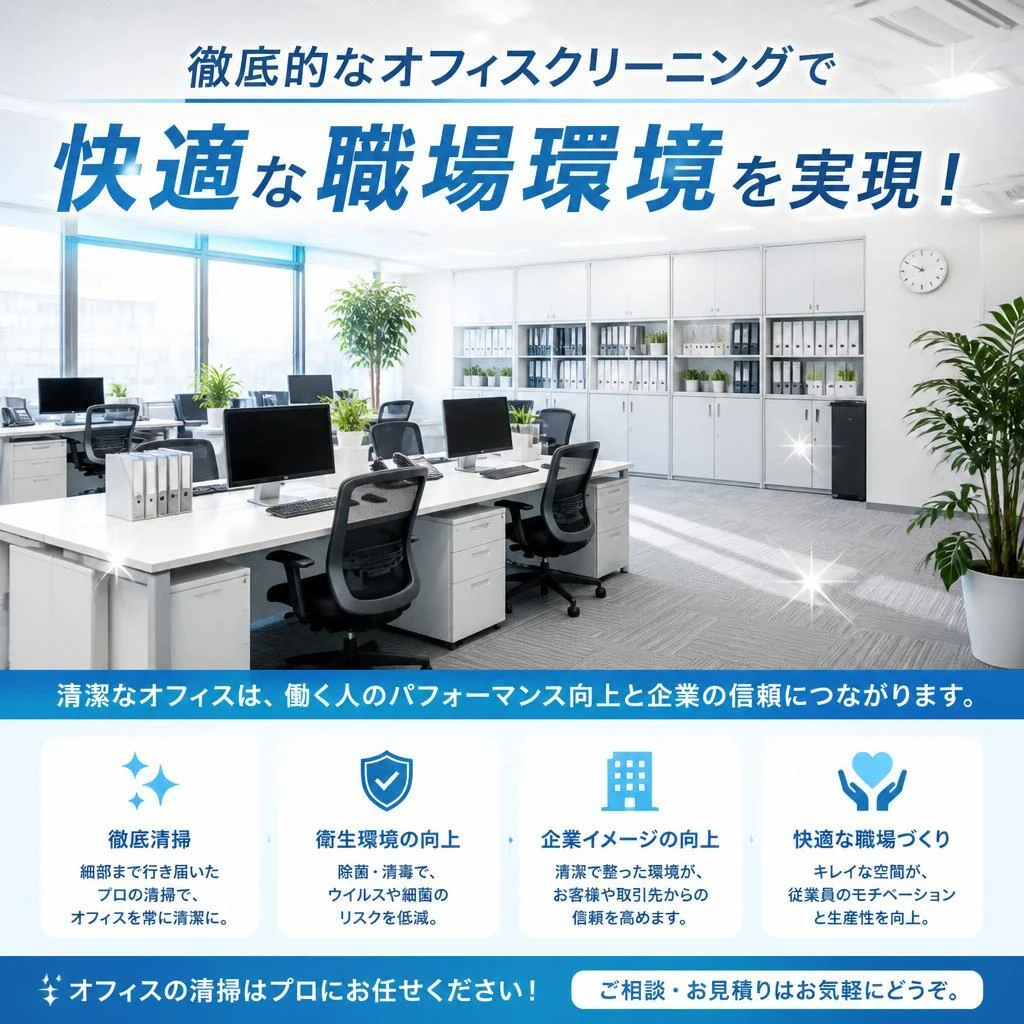 徹底的なオフィスクリーニングで快適な職場環境を実現！