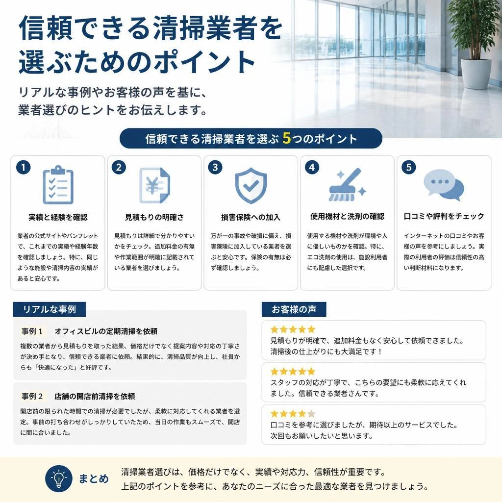清掃業者選びのポイント