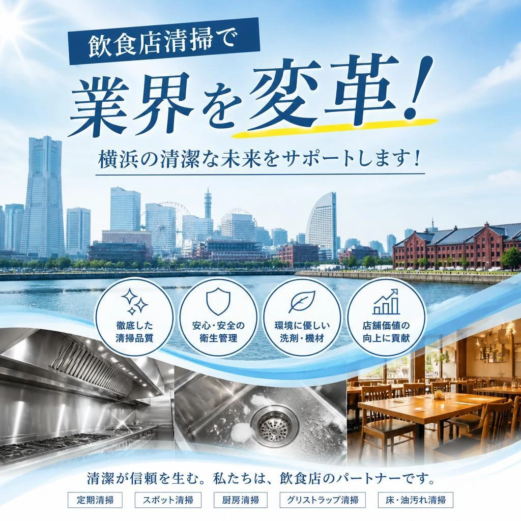 飲食店清掃で業界を変革！横浜の清潔な未来をサポートします！