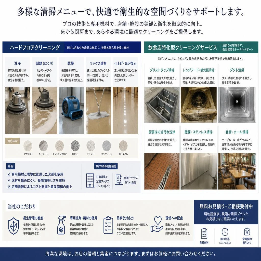 5. 清掃メニューの詳細