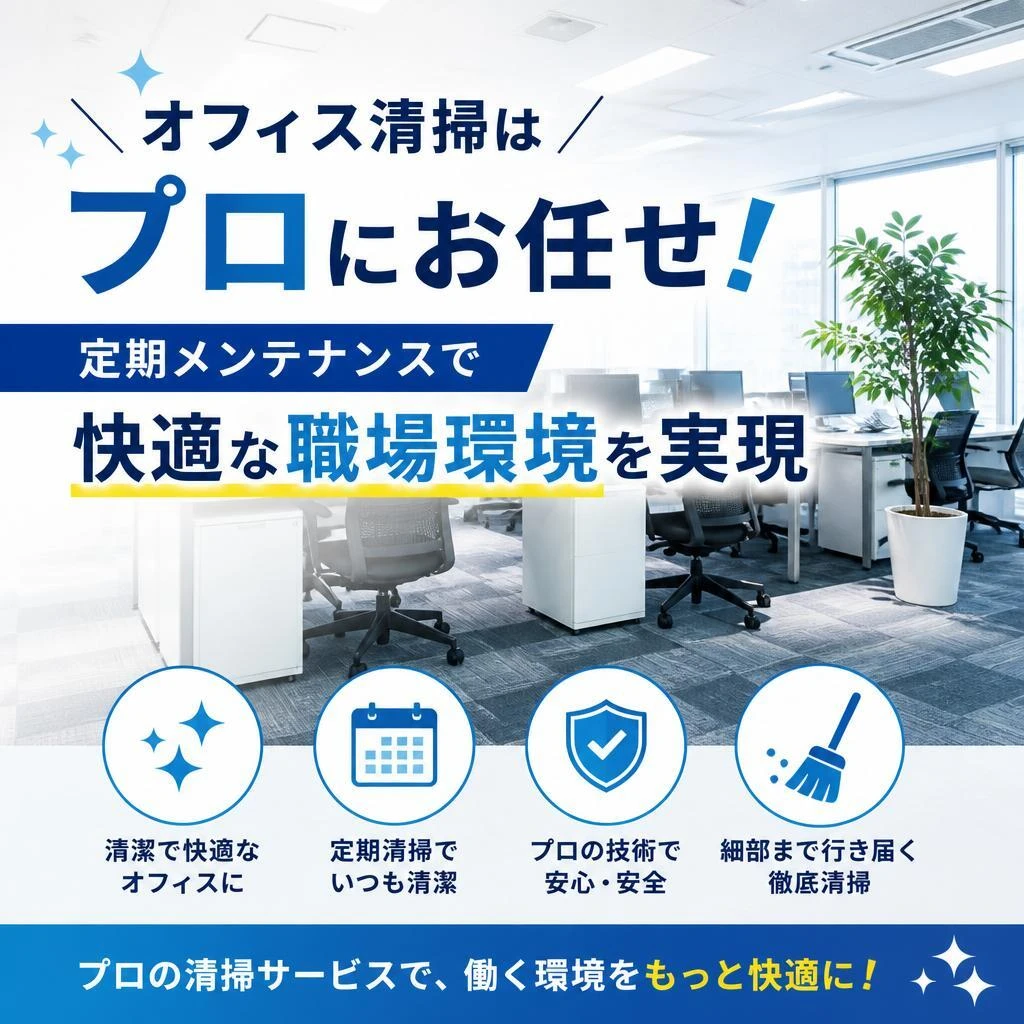 オフィス清掃はプロにお任せ！定期メンテナンスで快適な職場環境を実現
