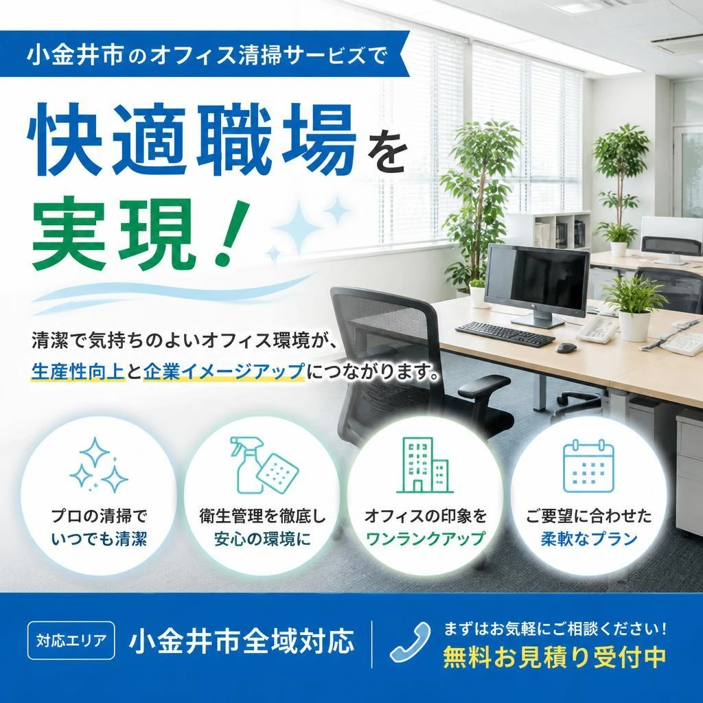 小金井市のオフィス清掃サービスで快適職場を実現！