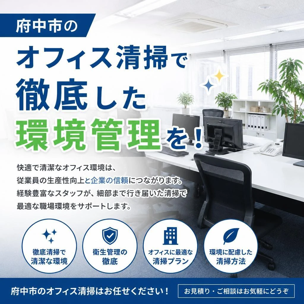 府中市のオフィス清掃で徹底した環境管理を！