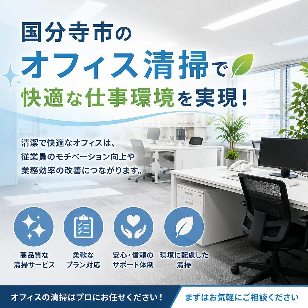 国分寺市のオフィス清掃で快適な仕事環境を実現！