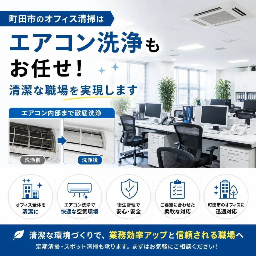 町田市のオフィス清掃はエアコン洗浄もお任せ！清潔な職場を実現します