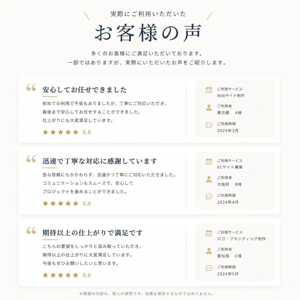 お客様の声：清掃サービスの満足度