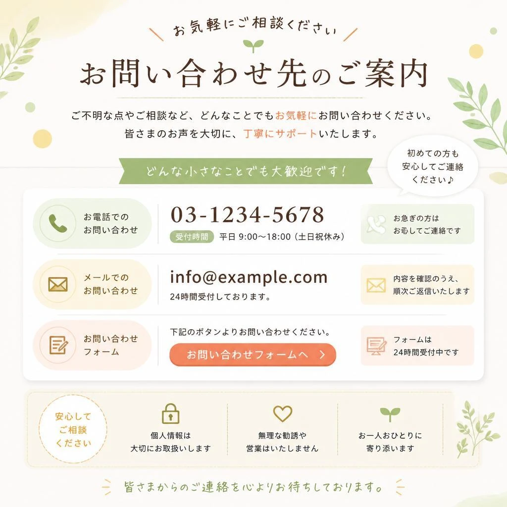 今すぐお問い合わせを！