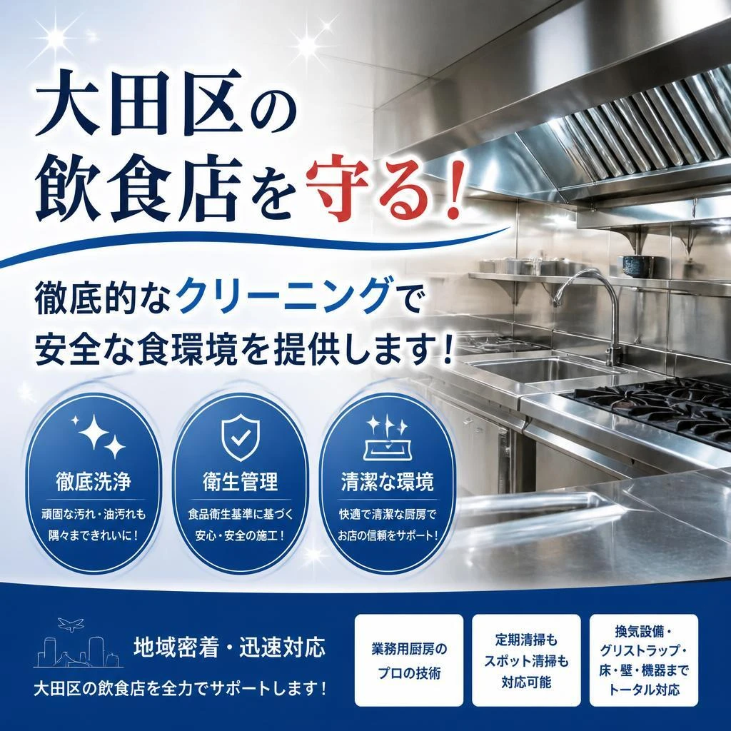 大田区の飲食店を守る！徹底的なクリーニングで安全な食環境を提供します！