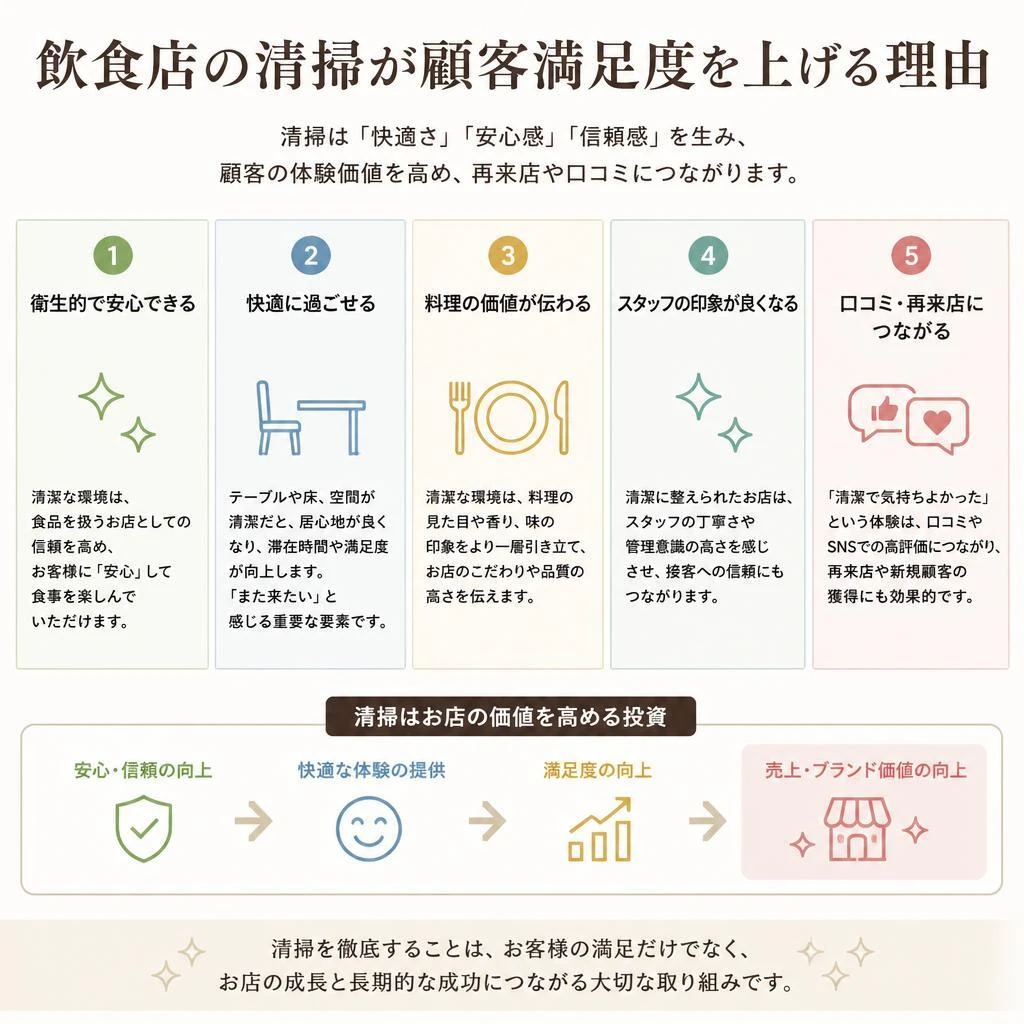飲食店の清掃が顧客満足度を上げる理由