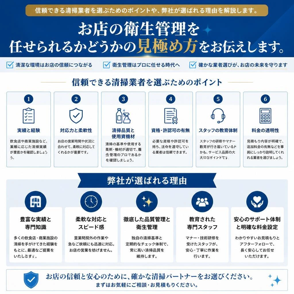 清掃業者選びのポイント