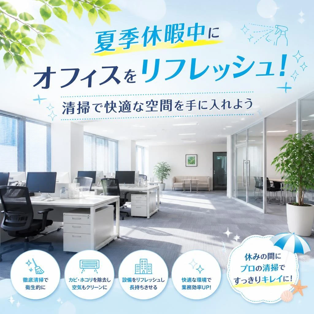 夏季休暇中にオフィスをリフレッシュ！清掃で快適な空間を手に入れよう