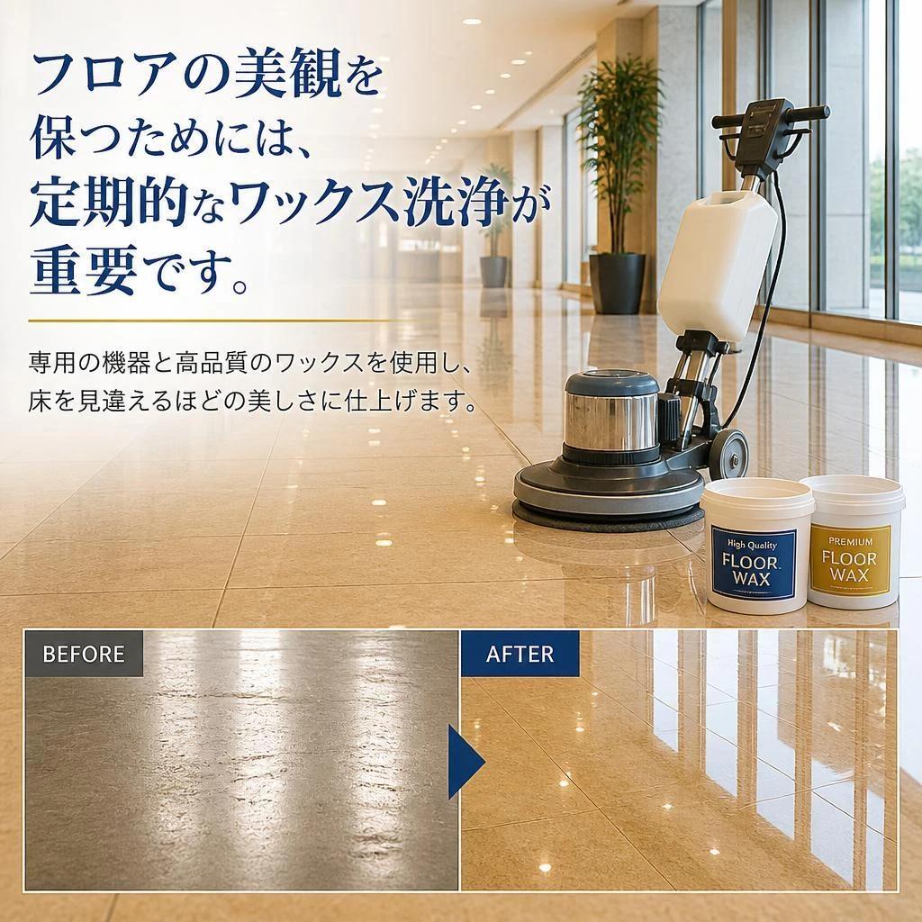専門的な床のワックス洗浄