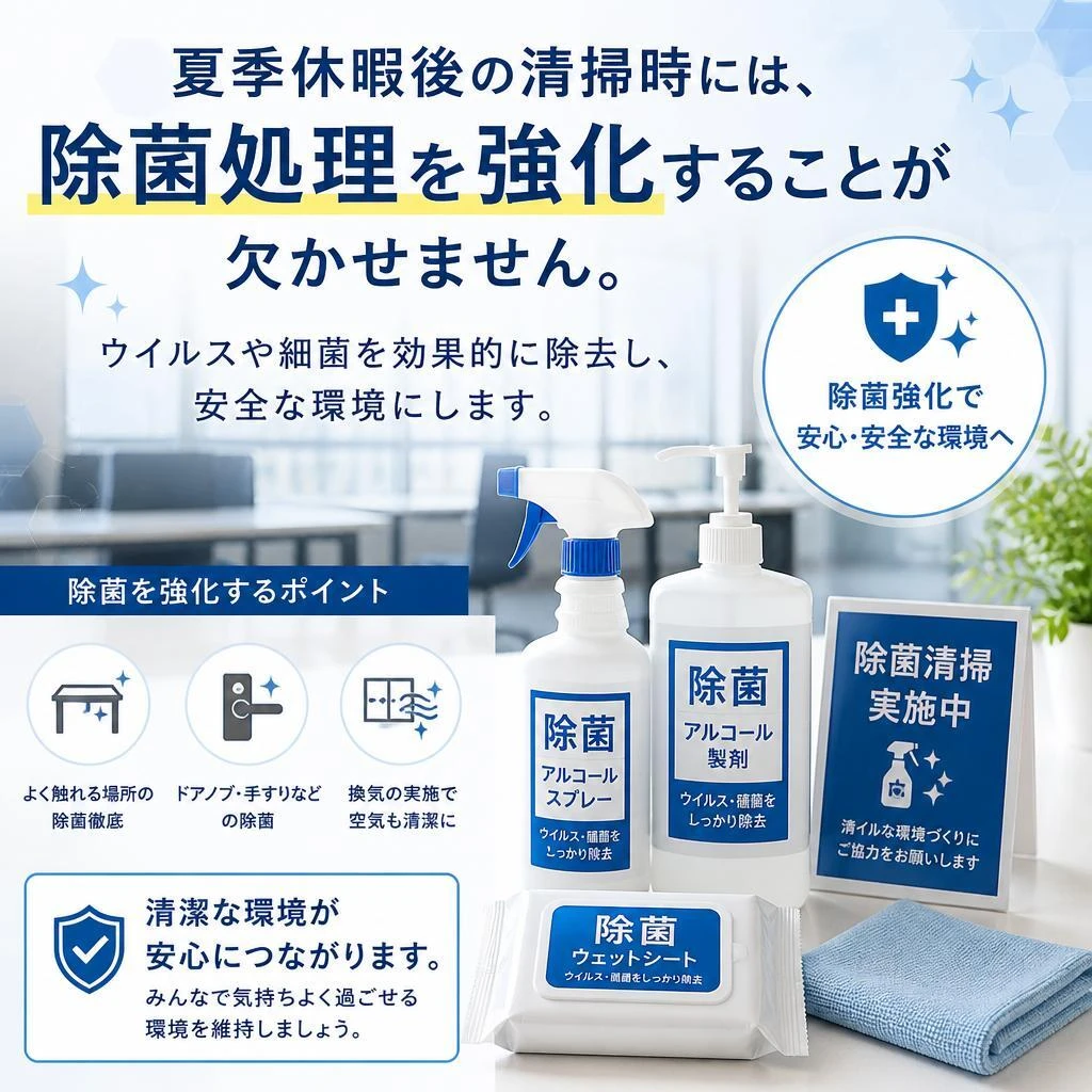 徹底除菌で安心の空間