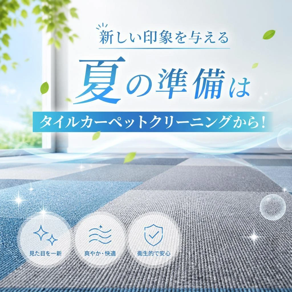 新しい印象を与える夏の準備はタイルカーペットクリーニングから！