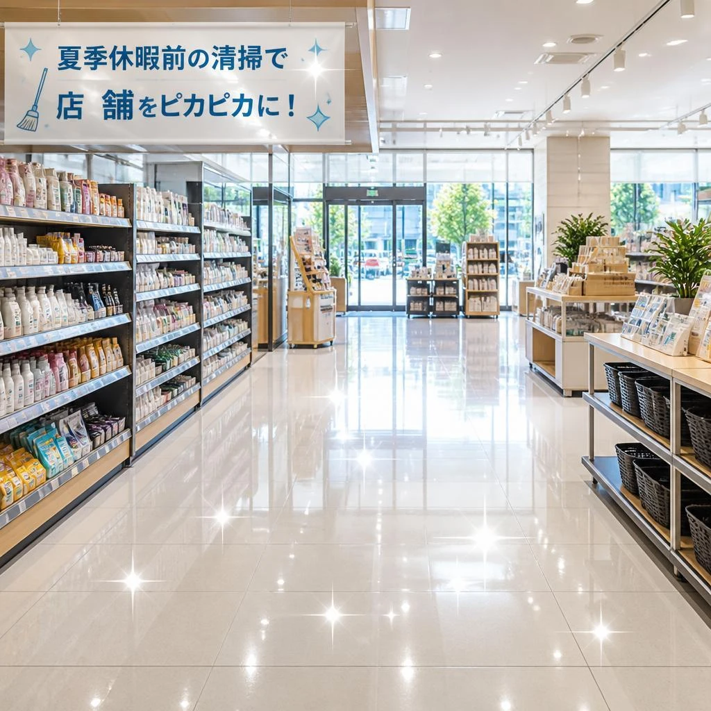 夏季休暇前の清掃で店舗をピカピカに！