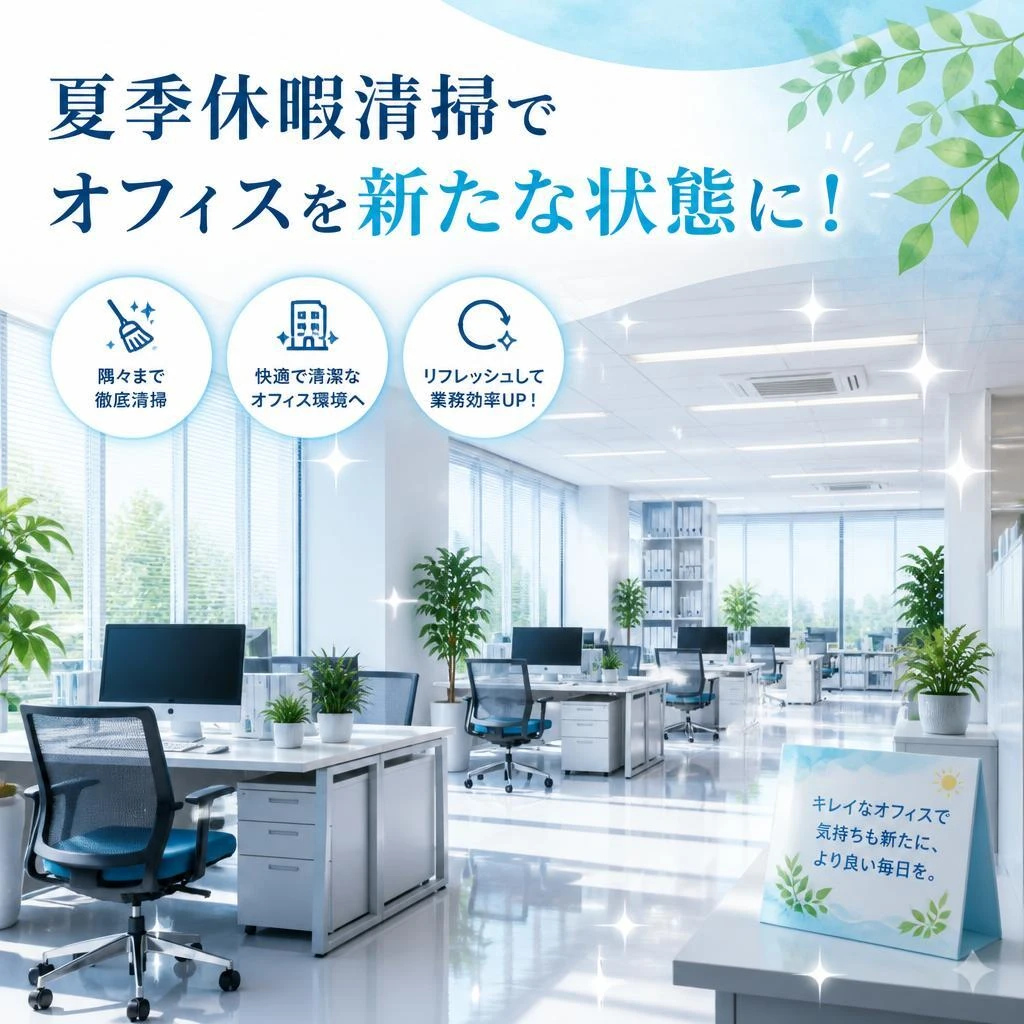 夏季休暇清掃でオフィスを新たな状態に！