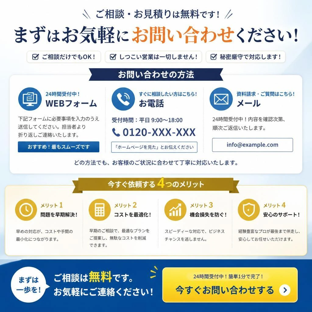 今すぐお問い合わせを！