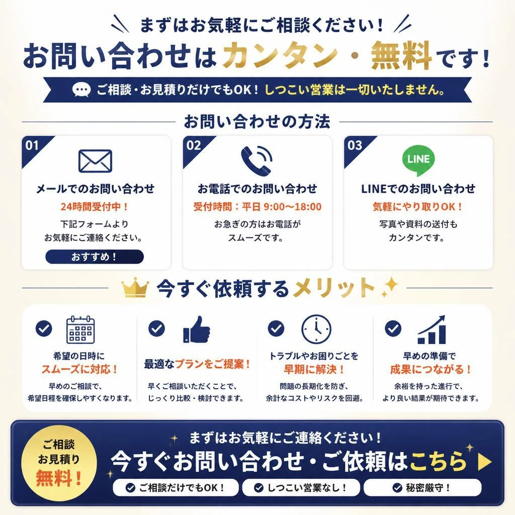 今すぐお問い合わせを！