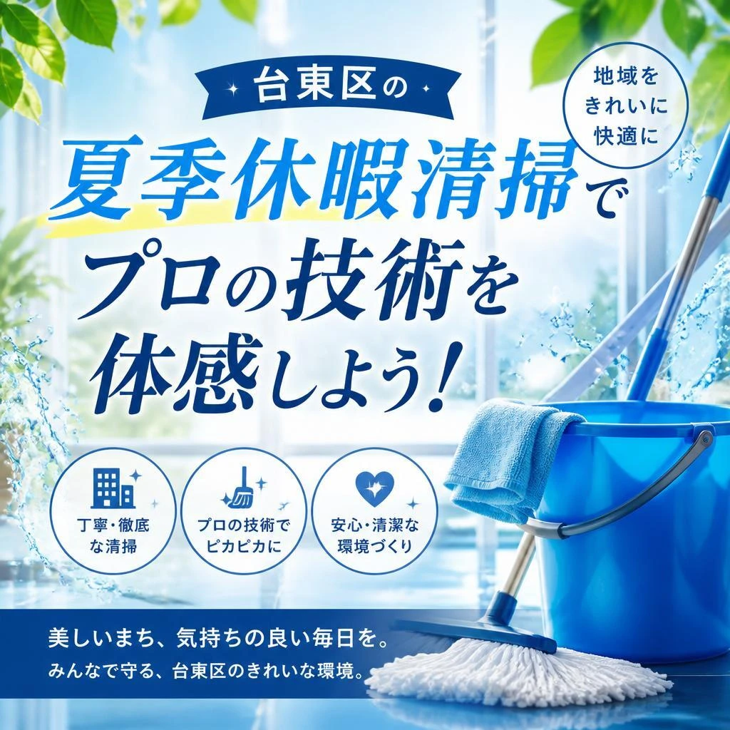 台東区の夏季休暇清掃でプロの技術を体感しよう！