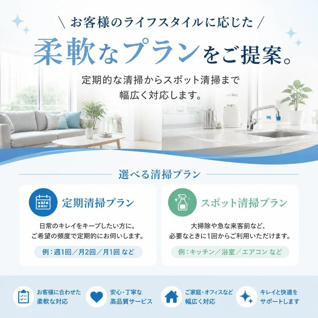 柔軟なプランでニーズにお応え