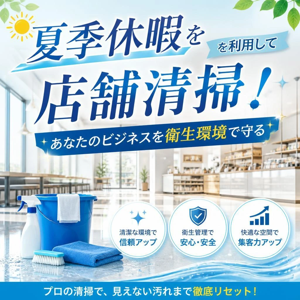 夏季休暇を利用して店舗清掃！あなたのビジネスを衛生環境で守る