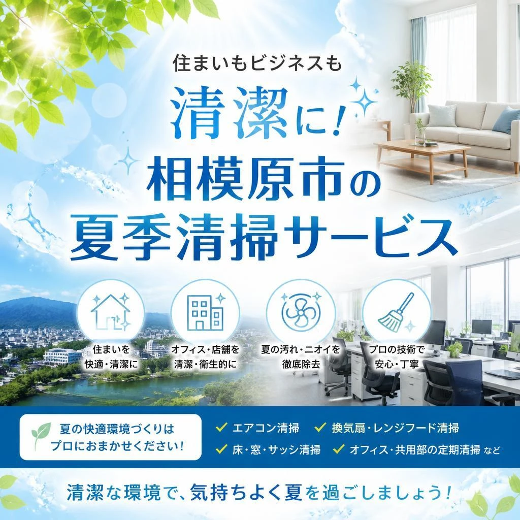 住まいもビジネスも清潔に！相模原市の夏季清掃サービス
